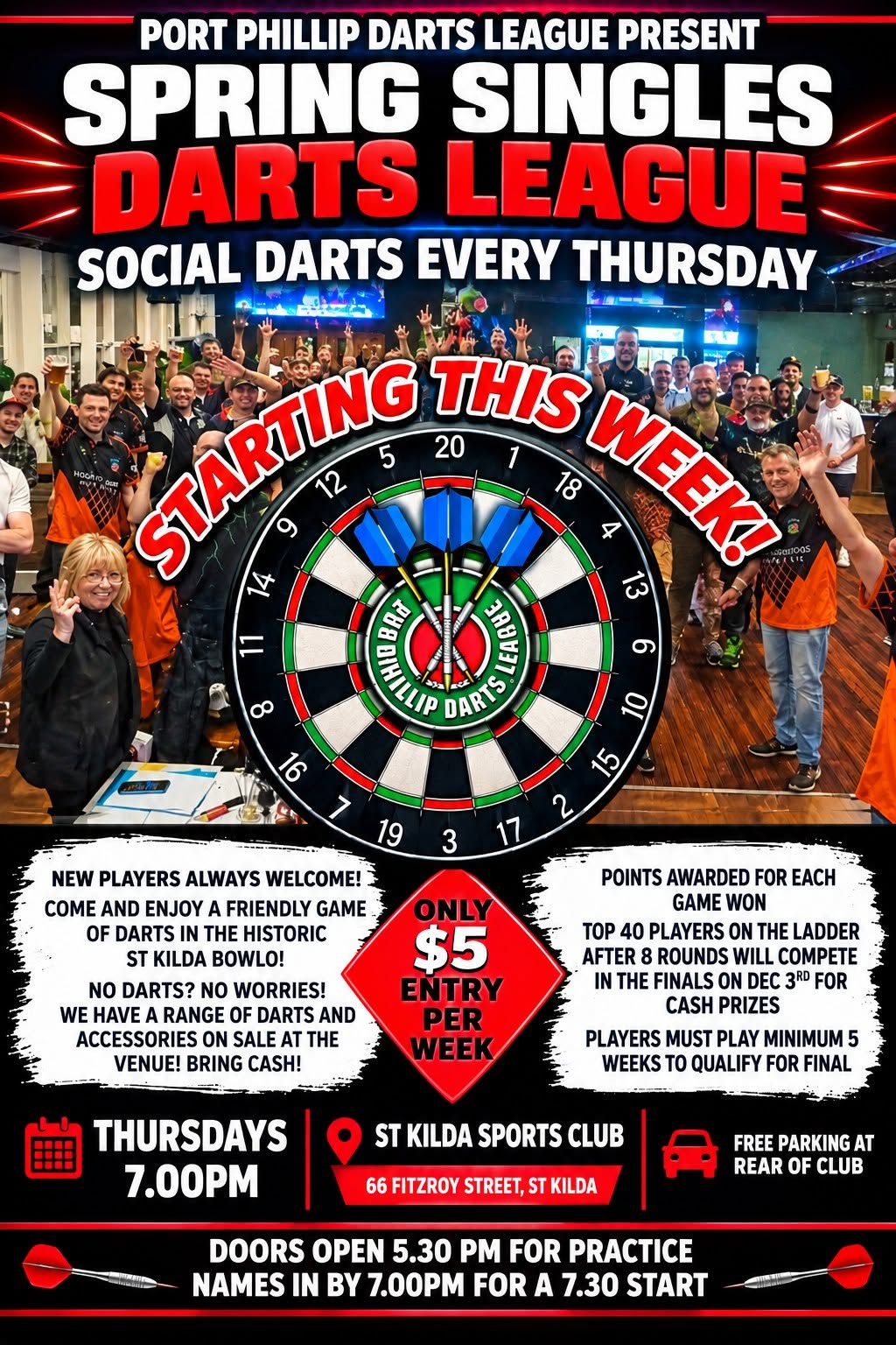 Port Phillip Spring Singles league poster